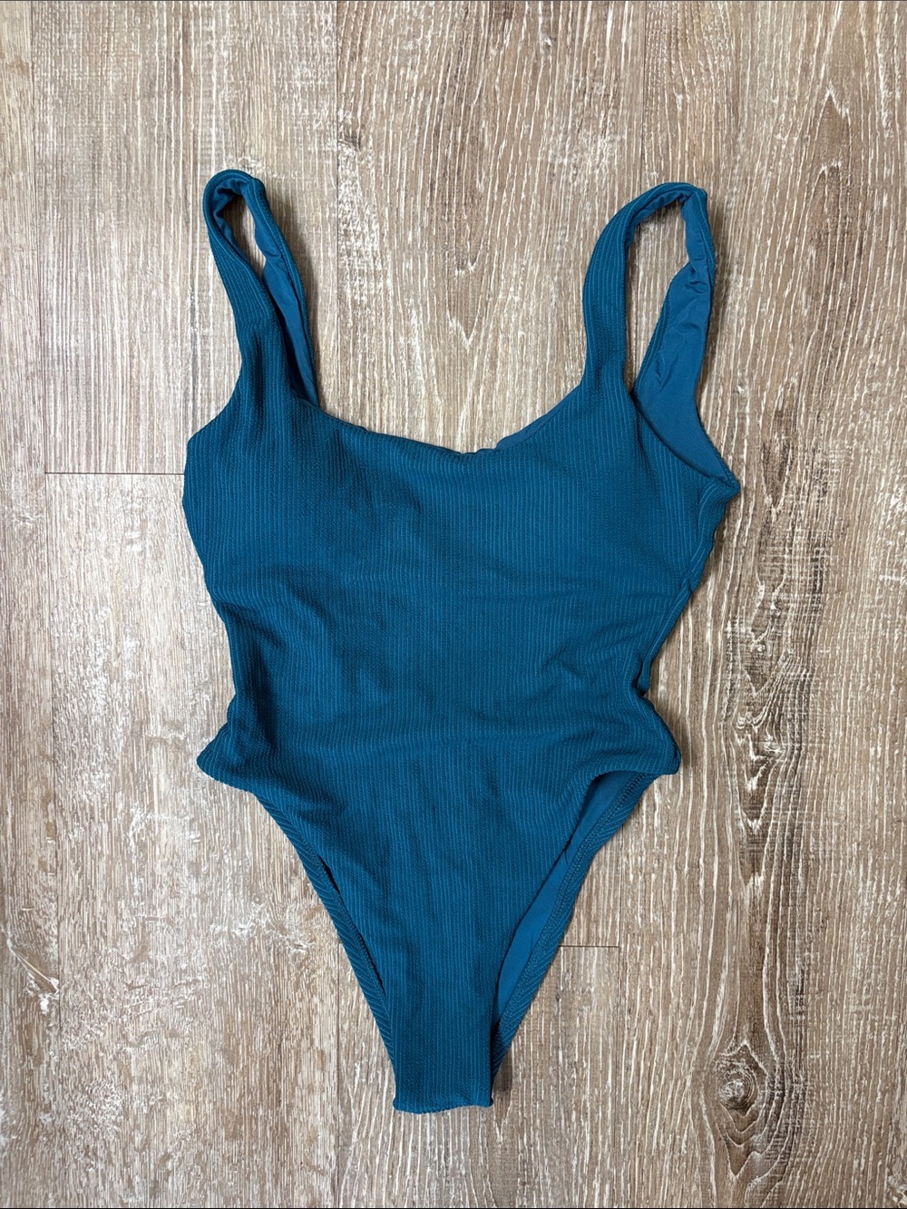 Vitamin A Ribbed One-Piece Swimsuit in Teal